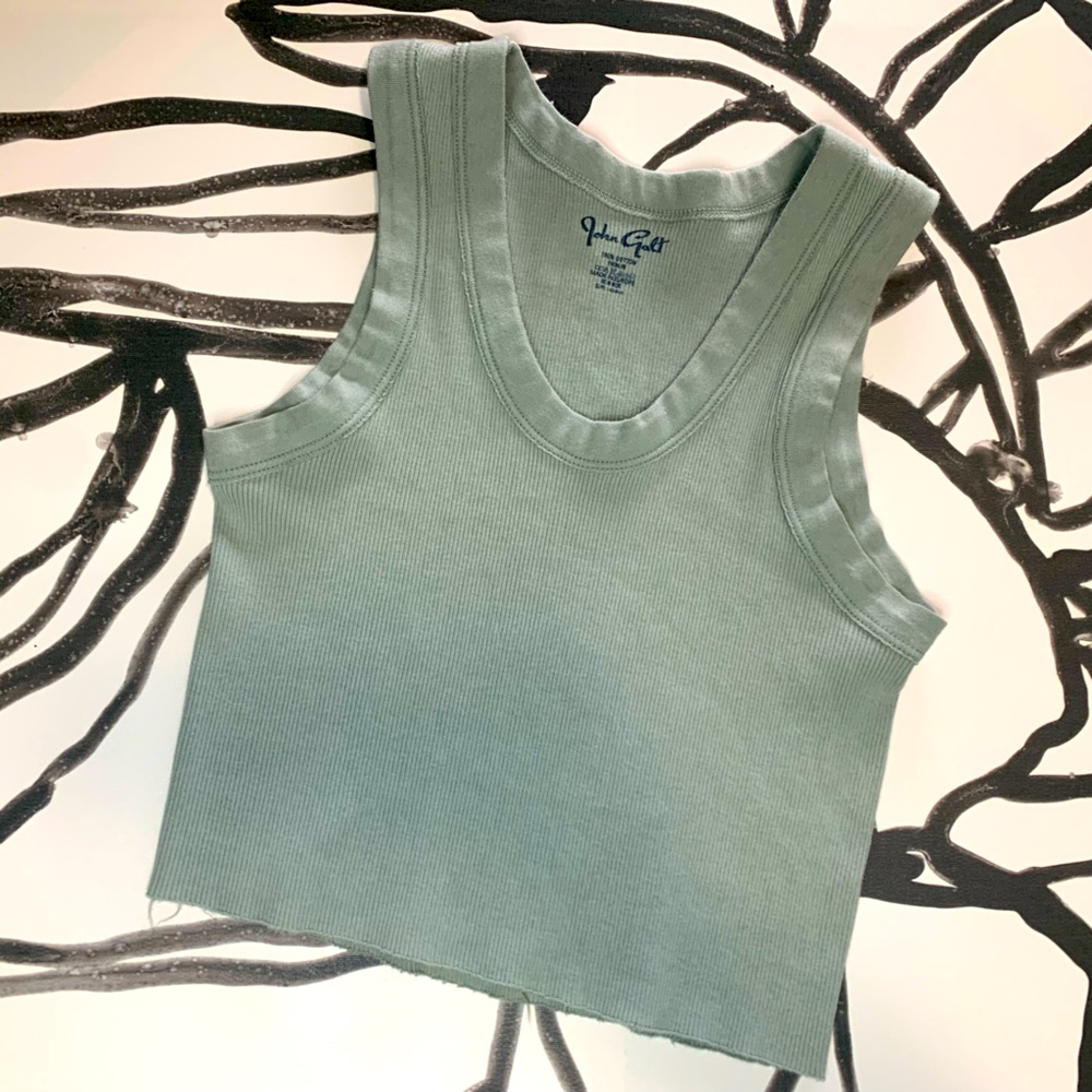 Brandy Melville Sage Green Basic Ribbed Cropped Tank. Women’s OS. EUC